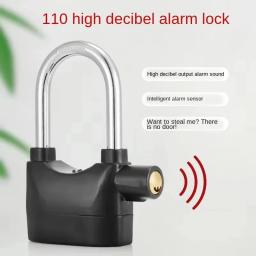 Anti-Roubo Siren Alarm Lock, Cadeado Anti-Roubo Universal para Bicicleta Moto, Núcleo de Cobre Completo, Liga de Zinco, Sensor de Movimento Embutido, Segurança, 110dB - Image 2