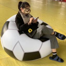 Sofá inflável preguiçoso do PVC, espreguiçadeira impermeável do futebol único, jogos ao ar livre portáteis, dobráveis e mobília do lazer - Image 2