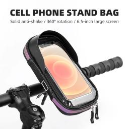 Suporte do telefone da bicicleta à prova dwaterproof água caso saco para guiador da bicicleta universal ajustável motocicleta scooter telefone móvel montar capa - Image 5