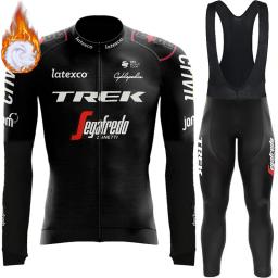 Homens Inverno velo térmico ciclismo terno, roupas de bicicleta, Jersey, calças, camisa profissional, roupas gel, conjunto MTB, TREK Sports Set, 2024 - Image 4