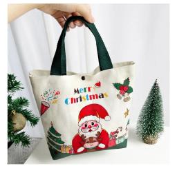 Pano saco de presente de natal saco de lona de maçã sacola de véspera de natal bolsa de doces de maçã feliz navidad joy 2025 noel fontes de festa - Image 6