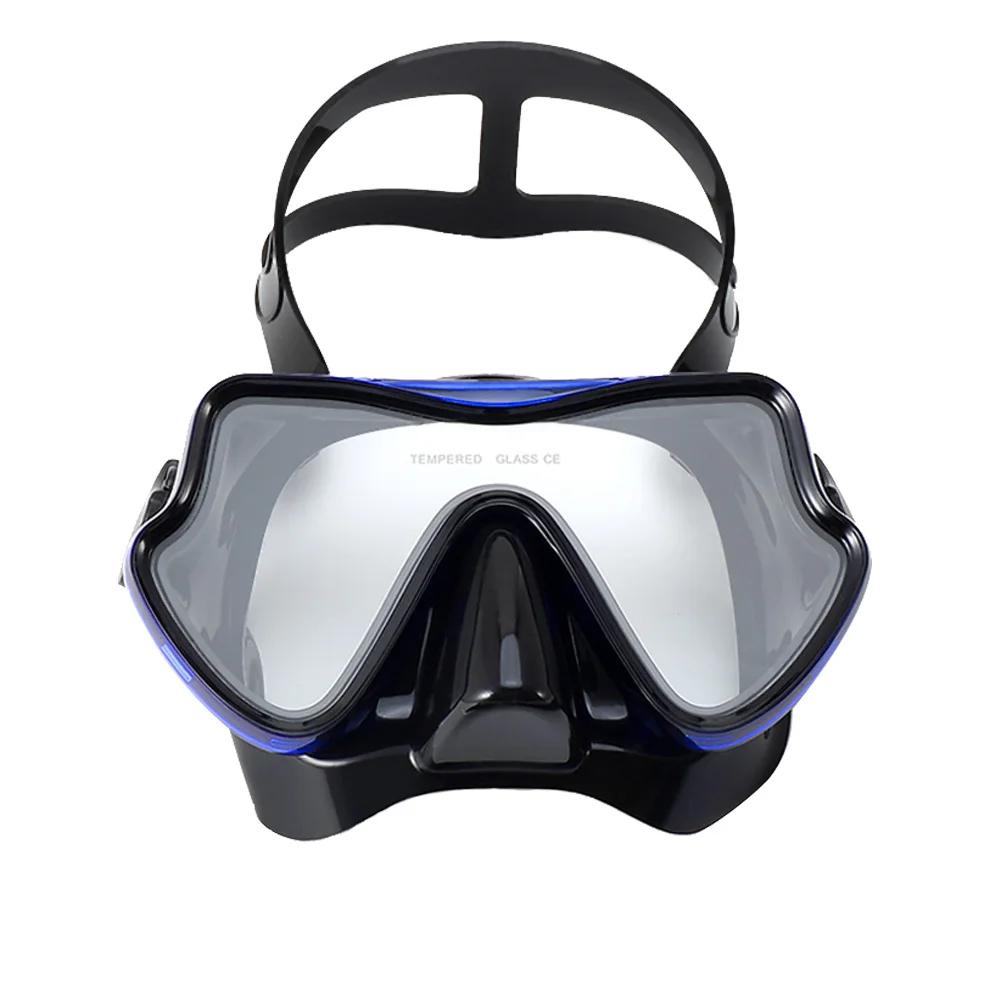 Máscara de mergulho profissional para adultos, anti-nevoeiro, UV, impermeável, nadar, óculos de mergulho, óculos de mergulho grátis, snorkeling, saia de silicone, novo - Image 1