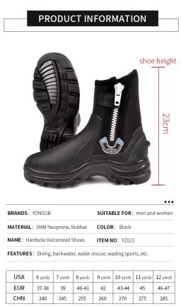 Botas de Windsurf Resistentes ao Desgaste de Neoprene, Pesca Subaquática, Equipamento Kitesurf, Sapatos de Praia, Snorkeling, Upstream, 5mm - Image 5