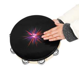 Pedaço de sino de mão pandeiro duplo infantil, percussão Orff, instrumentos musicais, presentes infantis, 10" - Image 5
