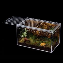 Terrário de répteis acrílico transparente, gaiola de répteis, aquário, caixa de alimentação, caixa de reprodução, sapo, cobra, tartaruga - Image 4