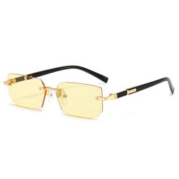 Óculos de sol sem aro para homens e mulheres, tons pequenos, óculos quadrados, viagem de verão, moda popular, feminino, masculino - Image 4