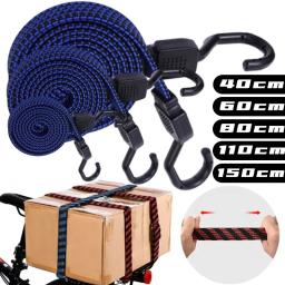 Cabos elásticos com gancho, Correia de Bungee de bagagem, Anti Slip, Corda de elasticidade plana para motocicleta, Bicicletas - Image 1