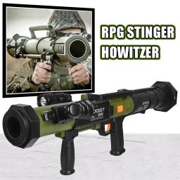 RPG Stinger Howitzer Manual Foam Dart Blaster Conjunto de brinquedos de lançador de foguetes de plástico Brinquedo de bazuca de faz de conta para crianças, brinquedos novos - Image 1