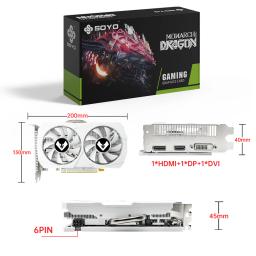 Soyo amd radeon rx580 8g placa gráfica branca gddr5 placa de memória de vídeo pcie3.0 * 16 interface hdmi dvi para computador de jogos desktop - Image 6