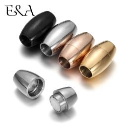 Aço inoxidável Oval Fechos Magnéticos, Fechos Magnéticos para Fazer Jóias, Colar e Pulseira Acessórios, Tamanho do Furo 5mm 6mm - Image 1