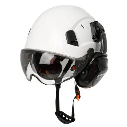 Capacete de segurança de construção ce com viseira, óculos embutidos, protetores de orelha para engenheiro, capacete de trabalho industrial ansi, proteção de cabeça - Image 5