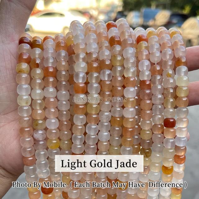 Ouro Jade Barril Contas Polidas 8mm para Joias DIY