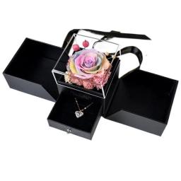 Rosa preservada com caixa de presente, rosa eterna, presente do dia dos namorados para ele, ela, namorada, namorado, dia das mães aniversário - Image 5