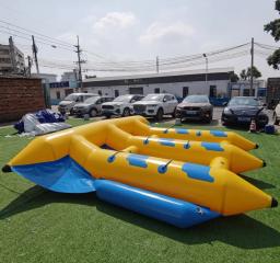 Inflável barco jangada flutuador, jogo de água, peixe voador ventilador, assento, tubo rebocável, 6 pessoa - Image 4