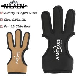 Luva de proteção para tiro com arco, 3 dedos proteção para arco recurvo tradicional, ajustável esquerda/mão direita acessórios de segurança - Image 1