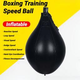 Bola de boxe pu de qualidade, saco de boxe de pêra, bolas de velocidade de reação, treinamento fitness mma, combate fitness, bola de velocidade de boxe suspensa - Image 1