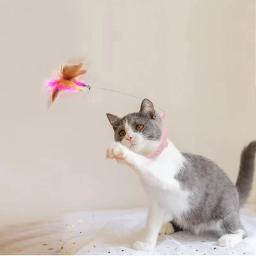 Brinquedos interativos para gatos, Quebra-plumas engraçadas, Vara com Bell, Coleira de animais, Gatinho Jogando Varinha, Brinquedos de treinamento para gatos, Suprimentos - Image 2