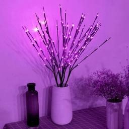 Luz LED do ramo de salgueiro a pilhas, Lâmpada artificial do ramo, Vaso de galho, Luzes LED para festa, Decoração de quarto DIY, 20LEDs - Image 5