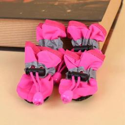 4 pçs conjunto cão gato inverno quente chuva botas de proteção pet esportes anti-deslizamento sapatos acessórios para cães produtos para animais de estimação bonito - Image 5