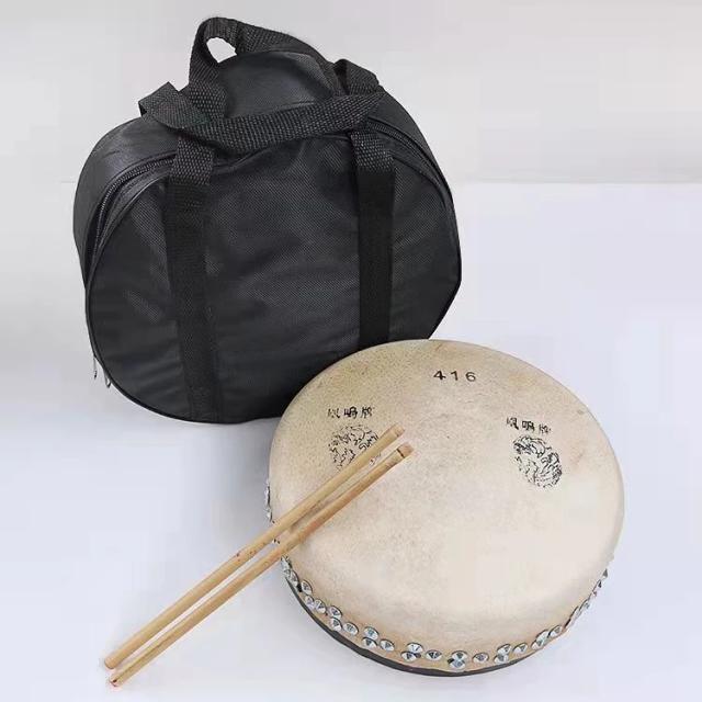 Tambor de Mão Peking: Instrumento Portátil de Percussão com Couro de 23cm