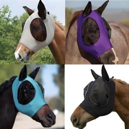Máscara de malha com capuz, respirável, anti-mosca, elástica, malha de malha, anti-vejos, cavalo, máscara voadora, equipamento equestre - Image 4