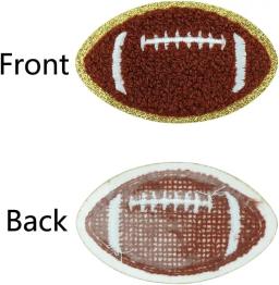 Chenille Futebol Ferro-em Patches com Bordas Douradas, Patches De Futebol Bordados, Artesanato DIY, Costurar Fazendo Roupas, 4 Pcs - Image 3