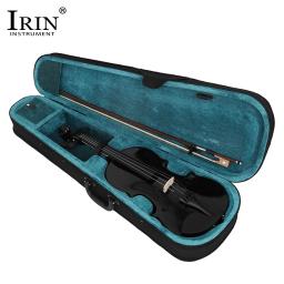 Irin V-10 violino preto conjunto de violino de madeira maciça com caso de pano arco instrumento de cordas profissional violino para prática - Image 5