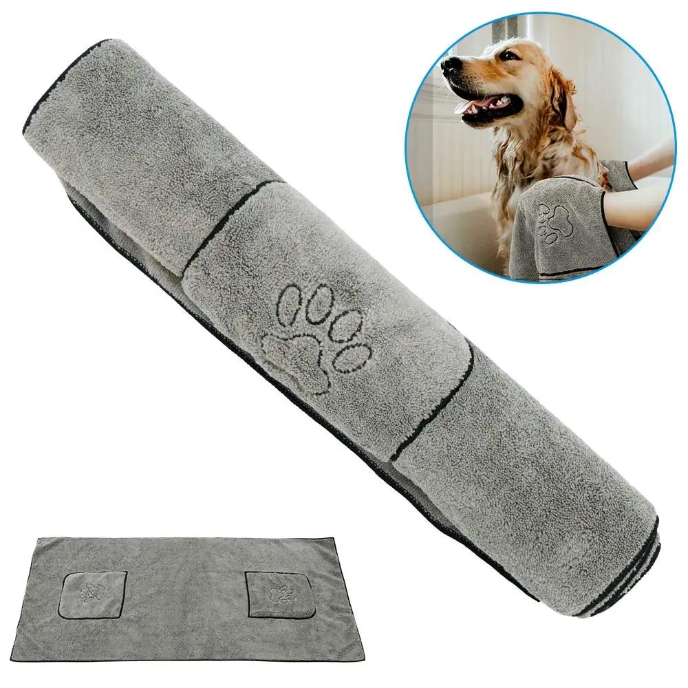 Toalhas de banho de microfibra super absorvente para animais, roupão grande, secagem rápida, suprimentos para cães, gato - Image 1