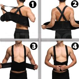 Cinto de suporte lombar para costas, cinta lombar com suspensórios removíveis, cinto de suporte para parte inferior das costas para levantamento e trabalho pesados - Image 6