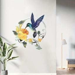 CIFBUY Iron Art Home Decoração, Redonda Metal Hummingbird Ornamentos, Pátio ao ar livre Pingentes, Adesivo de parede - Image 3