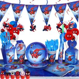 Spiderman Birthday Party Decoration for Kids, Balões, Suprimentos de Talheres, Banner Backdrop, Copos de Papel Descartáveis, Pratos, Presente Baby Boys - Image 3