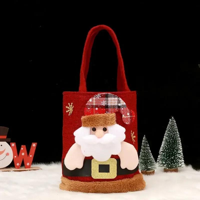 Sacos de presente de Natal para crianças e adultos, sacola de maçã, fofa, interna, decoração, 1 a 10 unidades - Image 1