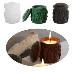 Molde resina para jarra, estátua anjo, molde silicone com tampa, recipiente armazenamento, conjunto moldes - Image 2