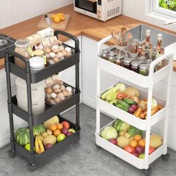 Carrinho Móvel De Estante De Armazenamento Multi-Camada, Carrinho Organizador De Cozinha Com Rodas, Prateleiras De Banheiro, Rack De Petiscos Domésticos - Image 4