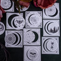 Bloco de notas astro, 30 peças, moon, diário, etiqueta, simples, ins, material de papel para mensagem, lua, planta - Image 1