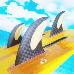 Conjunto de aleta de prancha BiLong-Plug, aleta, fibra de vidro Honeycomb com carbono, 3Fin Surf, Fins Thruster, 3Fin, Tamanho G7 - Image 5