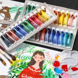 Profissional pintura acrílica tintas aails tecido artesanato desenho conjunto de roupas óleo mobiliário escova tintas cor airbrush arte da lona - Image 2