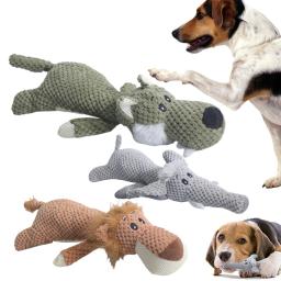Brinquedos interativos resistentes à mordida para cães Animais de pelúcia Brinquedos Pet Train Algodão PP Função de voz dos desenhos animados Brinquedos de cuidados dentários - Image 1