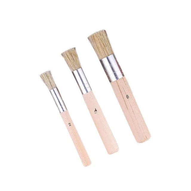 Conjunto de Pincéis para Pintura Estêncil Y1UB - 3 Tipos de Pincéis Portáteis para Gouache, Acrílico e Óleo