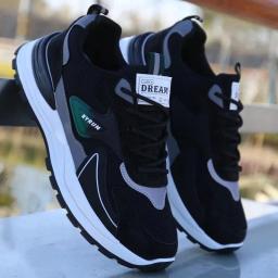 Tênis de plataforma antiderrapante respirável masculino, tênis esportivo masculino, tênis de corrida, malha versátil, marca de moda - Image 2