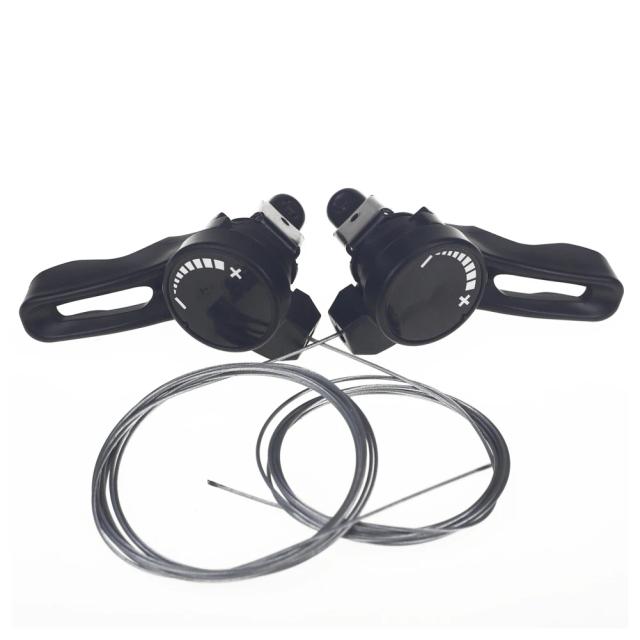 Alavancas de Engrenagem para Mountain Bike com Freios - Par de Shifters Twist para 15, 18 e 21 Velocidades