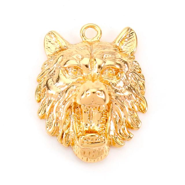 Amuletos de Cobre em Forma de Animais 3D: Aranha, Dachshund, Besouro e Lobo em Dourado para Brincos e Pingentes DIY - Halloween em 2 Peças