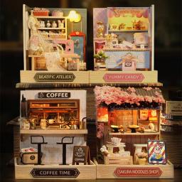 DIY Mini Doll House Kit com Móveis, 3D Puzzle Assembly, Brinquedos Modelo de Construção, Coffee Shop, Decoração do Quarto, Casa - Image 5