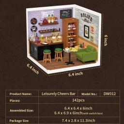 Robotime-DIY 3D Puzzle, Idea Modelo Supply Store Kit, LED Yum Burger, lazer Cheers Bar, Sweet Sips Tea, Home Presente - Image 4