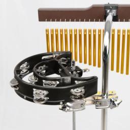 Meia lua hi-hat pandeiro montável base de plástico pandeiro com dupla fileira de aço jingle handheld percussão dropshipping - Image 2