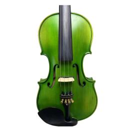 Violino acústico elétrico com estojo e arco, belas cores verdes, 4 cordas, 4/4 - Image 3