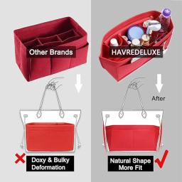 Inserção organizadora de bolsa para bolsas, organizador de bolsa de feltro para bolsa e bolsa, inserção organizadora de sacola, para lv neverfull - Image 3