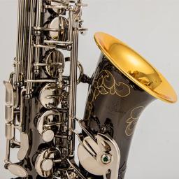 Saxofone Alto Promocional com Bocal, Níquel, Prata, Liga, Latão, Instrumento Musical, Preto, W037, Grátis, Novo - Image 1