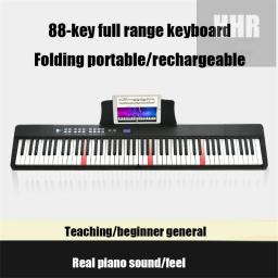 Piano Musical Eletrônico Dobrável, 88 Teclas, Controlador Midi, Sintetizador, Instrumentos Digitais de Órgão, Teclado, Música - Image 1