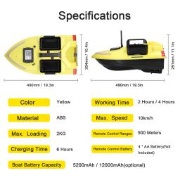 LIXADA-Barco de pesca com GPS e controle remoto, Dual Motor Fish Finder, GPS, 500m, 2kg de carga, suporte automático Cruise, V020 - Image 5